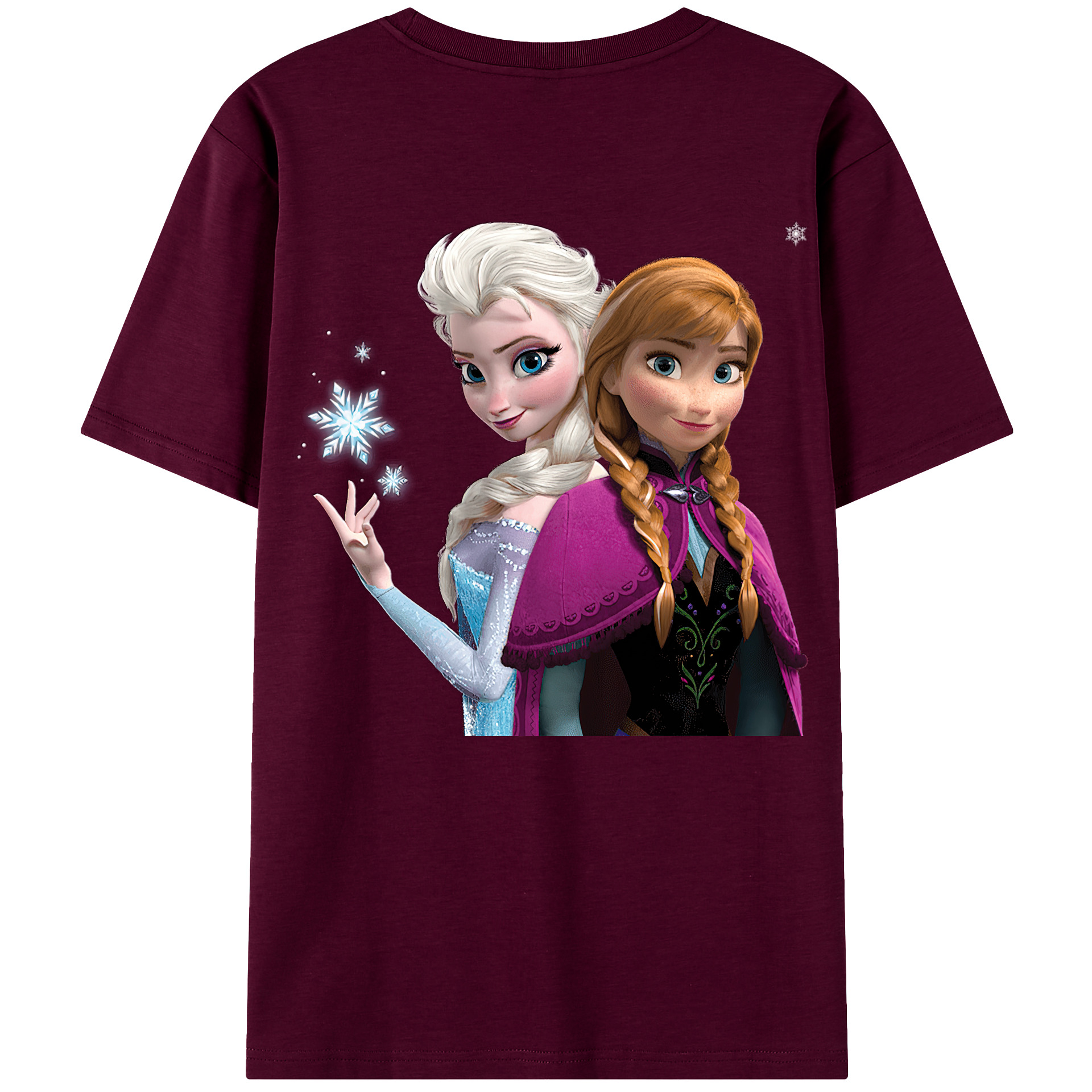 （画像用） アナと雪の女王 アンナ エルサ Frozen Anna Elsa レディース半袖Tシャツ(バックプリント)